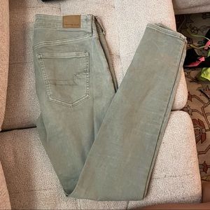 American Eagle Hi Rise Jeggings Green